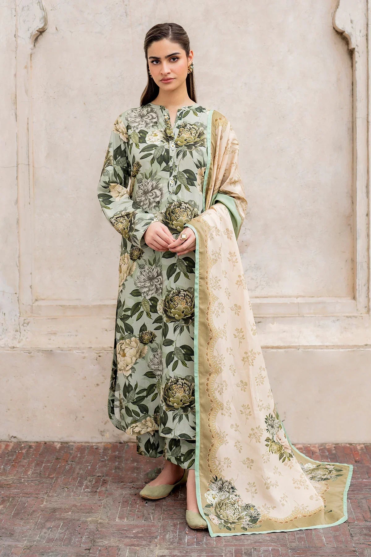 Baroque D-799 Printed three piece suit