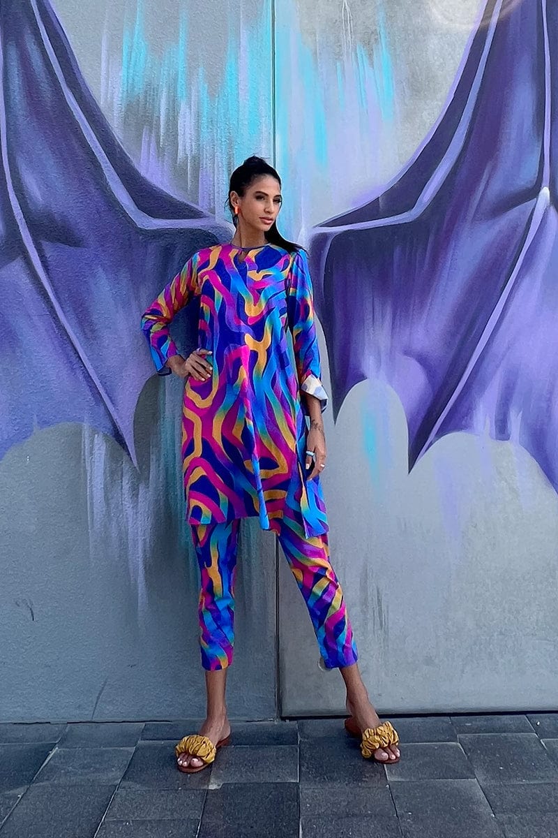D-141 Digital Printed Shmoz Silk two piece