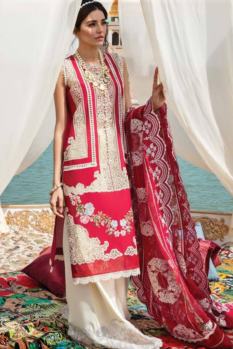 Crimsonn CR-05 Red Embroidered Lawn Three Piece Summer Collection
