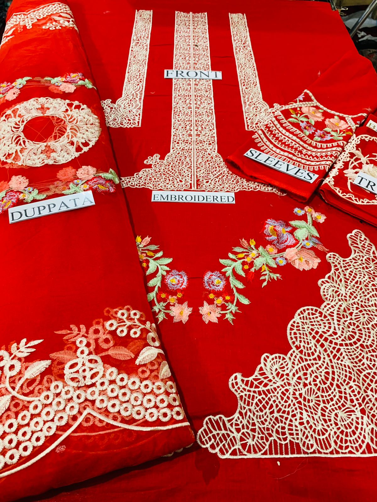 Crimsonn CR-05 Red Embroidered Lawn Three Piece Summer Collection