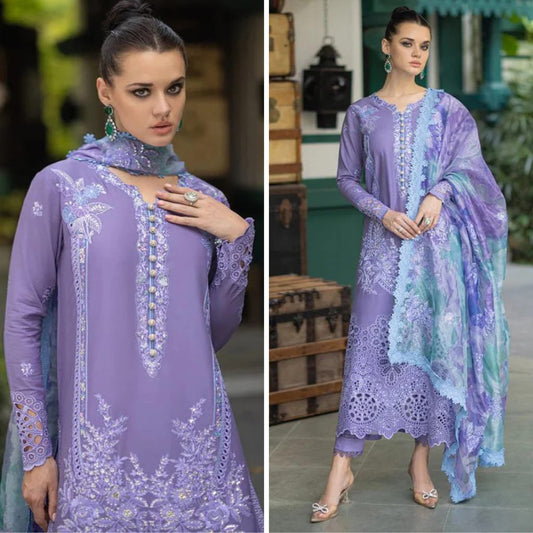 Embroidered lawn&nbsp;Shirt&nbsp; Printed slub dupatta  Code 02