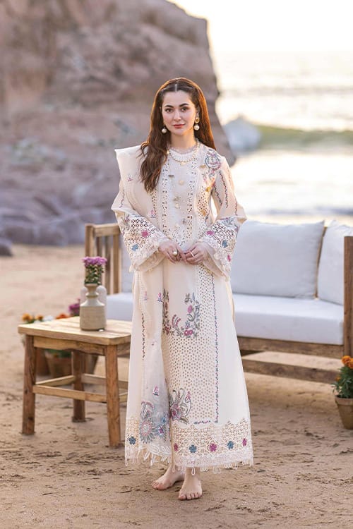 Embroidered lawn&nbsp;Shirt&nbsp; Printed slub dupatta  Code 04