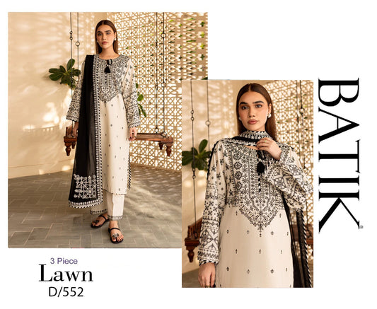 Embroidered lawn&nbsp;Shirt&nbsp; Printed slub dupatta  Code 06