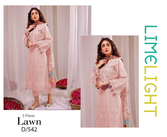 Embroidered lawn&nbsp;Shirt&nbsp; Printed slub dupatta  Code 05