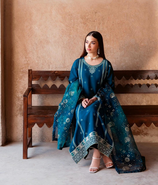 Embroidered lawn&nbsp;Shirt&nbsp; Printed slub dupatta  Code 07