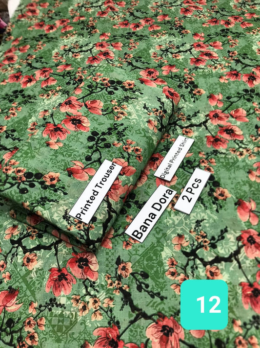 Digital Printed Bana Dora Lawn / 12