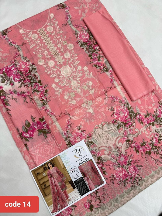 3Pic Embroiderd Suit- 14