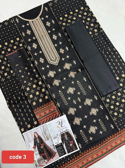 3Pic Embroidered suit- 03