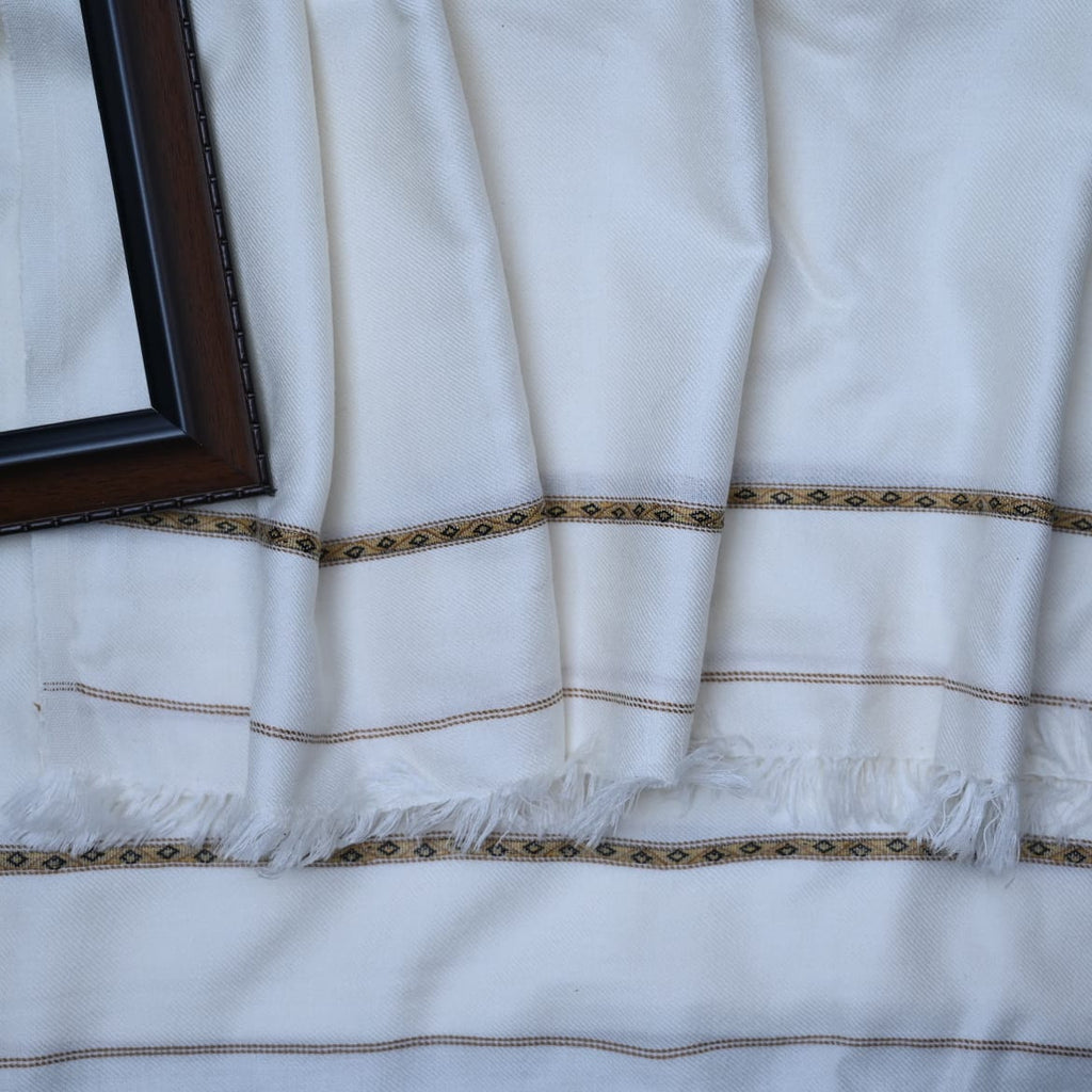 Swati 72 Wool Shawl   ( white )