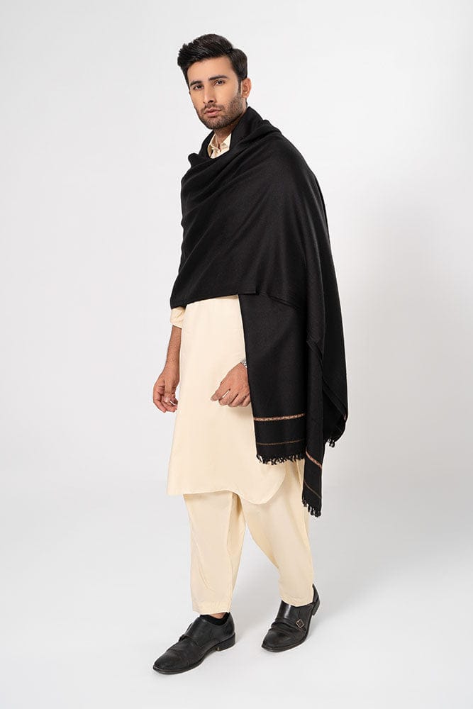 Men Premium Shawls - Shawal (  Black  ) Free Delivery