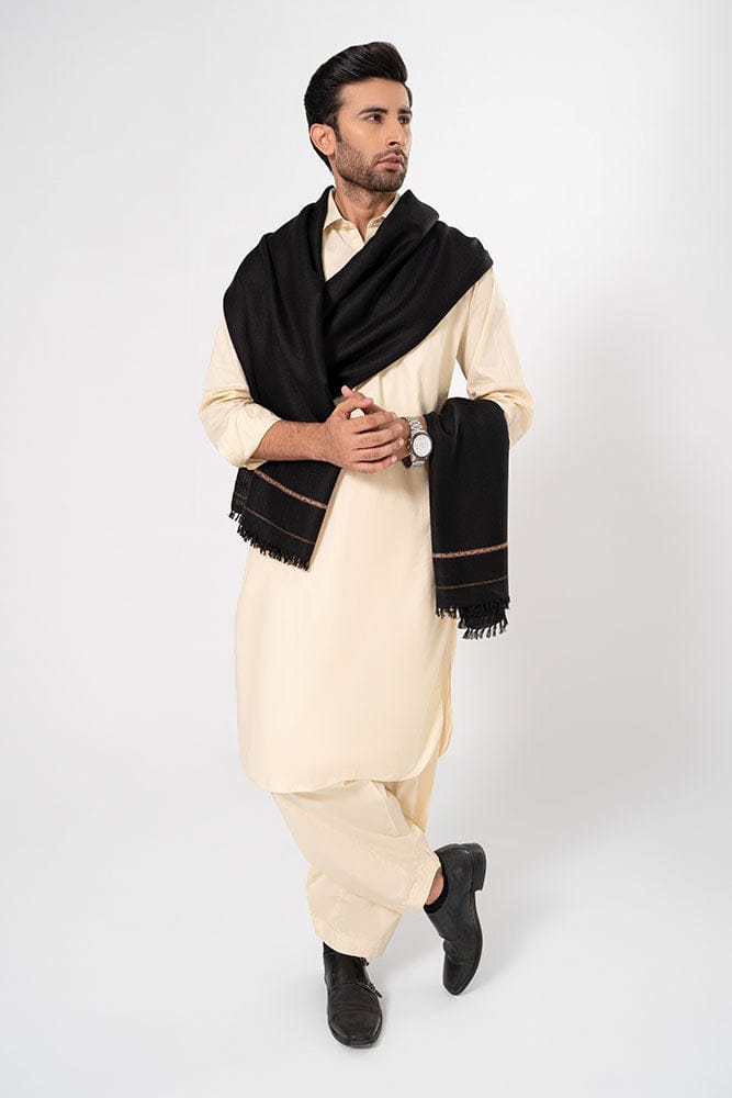 Men Premium Shawls - Shawal (  Black  ) Free Delivery