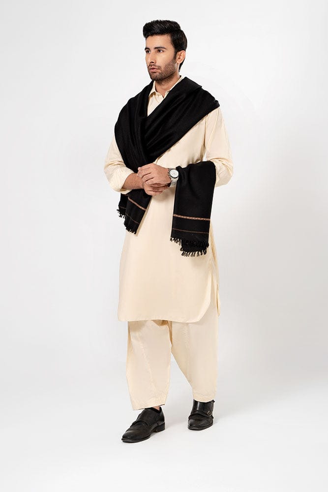 Men Premium Shawls - Shawal (  Black  ) Free Delivery