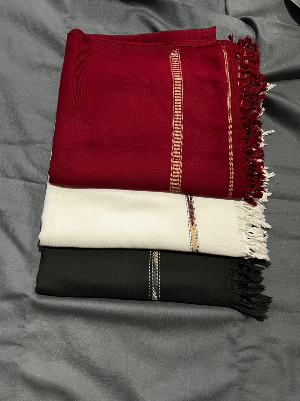 Men Premium Shwal (  Mehron+White+Black  )