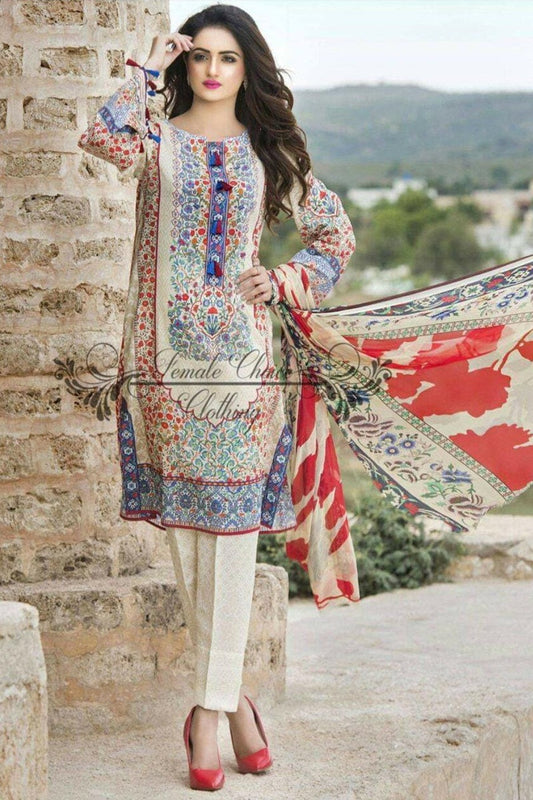 Firdous D-802  Printed three  piece