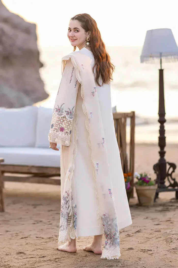 Chikenkari Qalamkar Embroidered lawn Three Piece QL-1020
